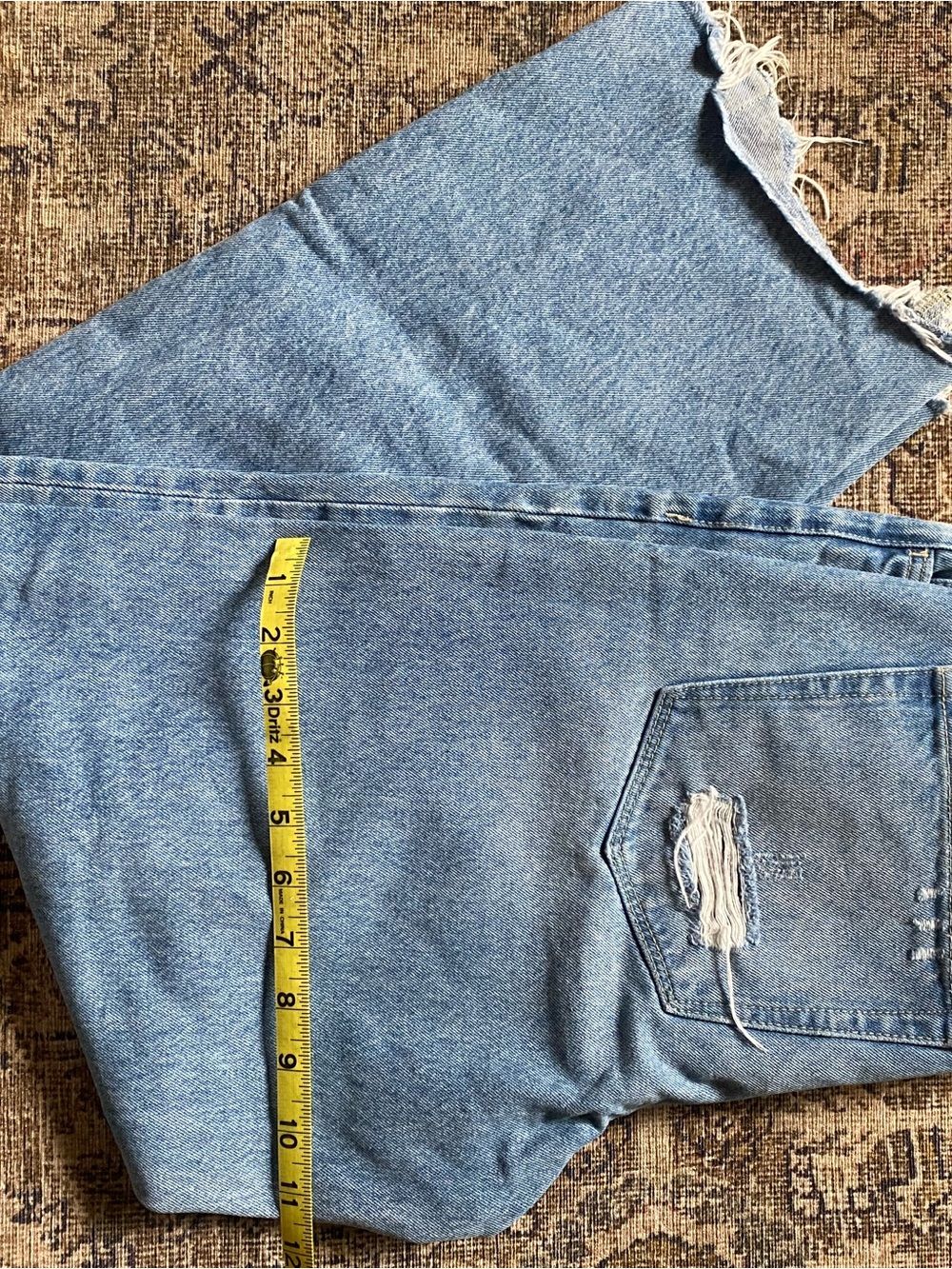 Relaxed Light Blue Barrel Distressed Women's Jeans - Picture 4 of 5